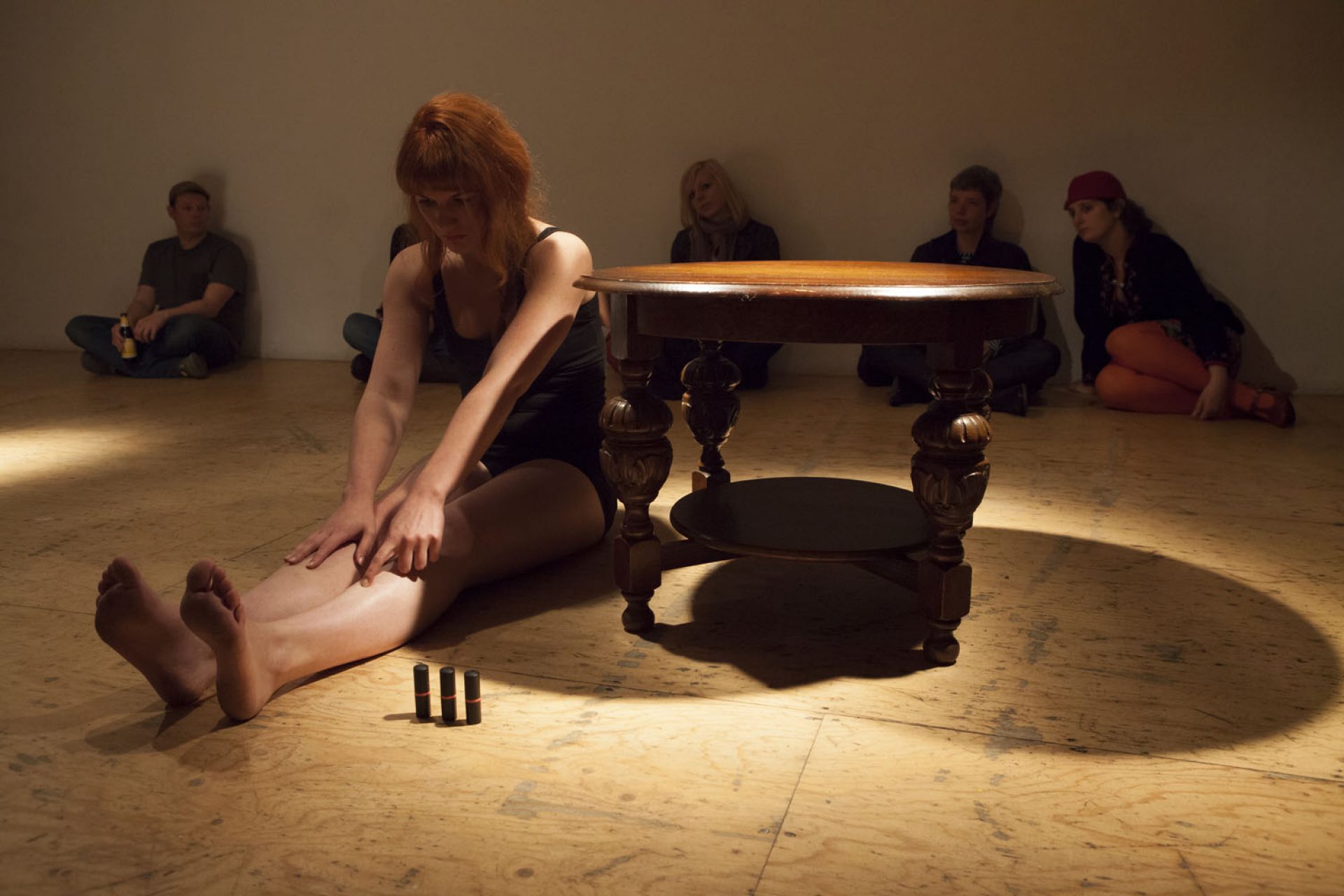 Woman with Lipstick and Blanket