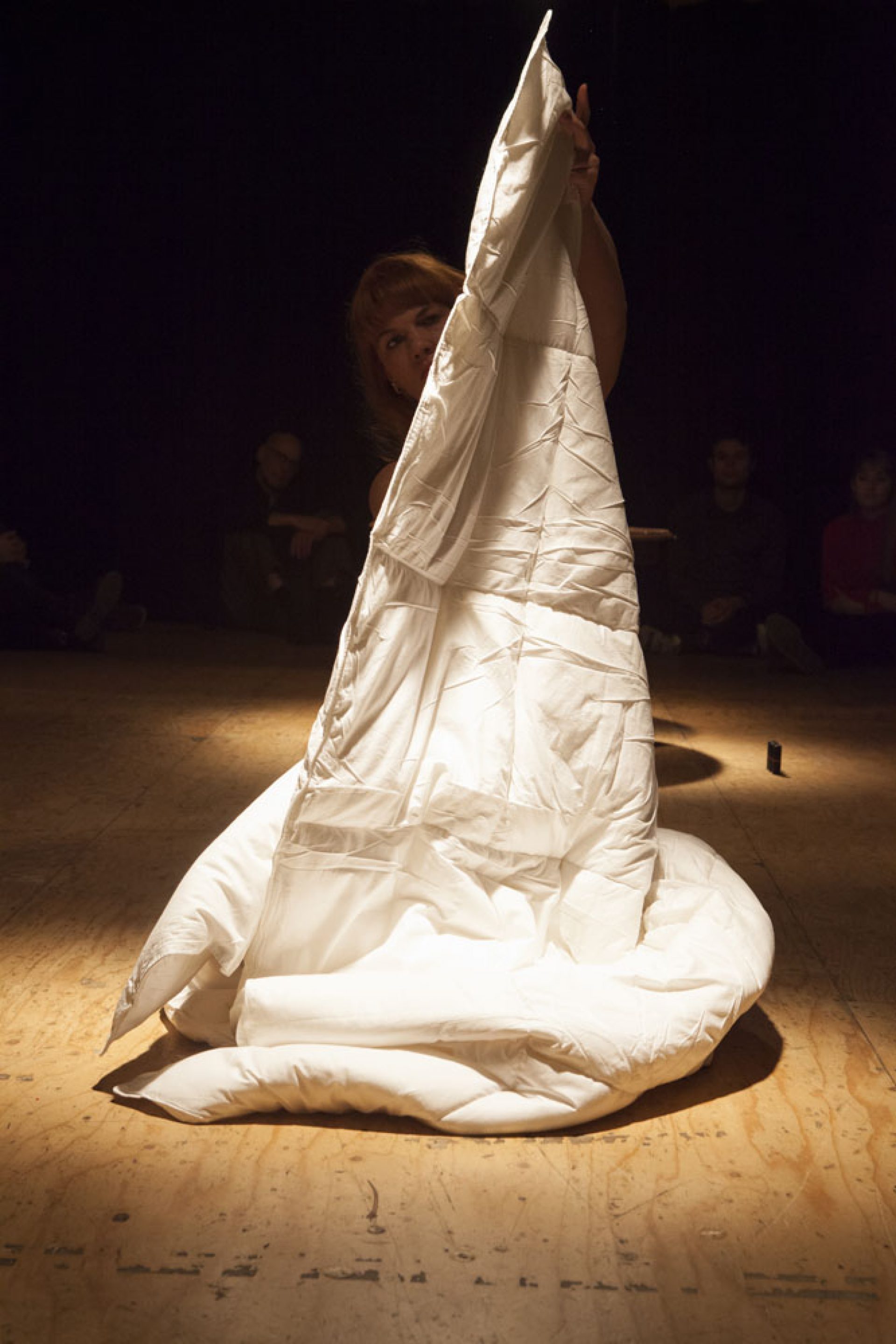 Woman with Lipstick and Blanket