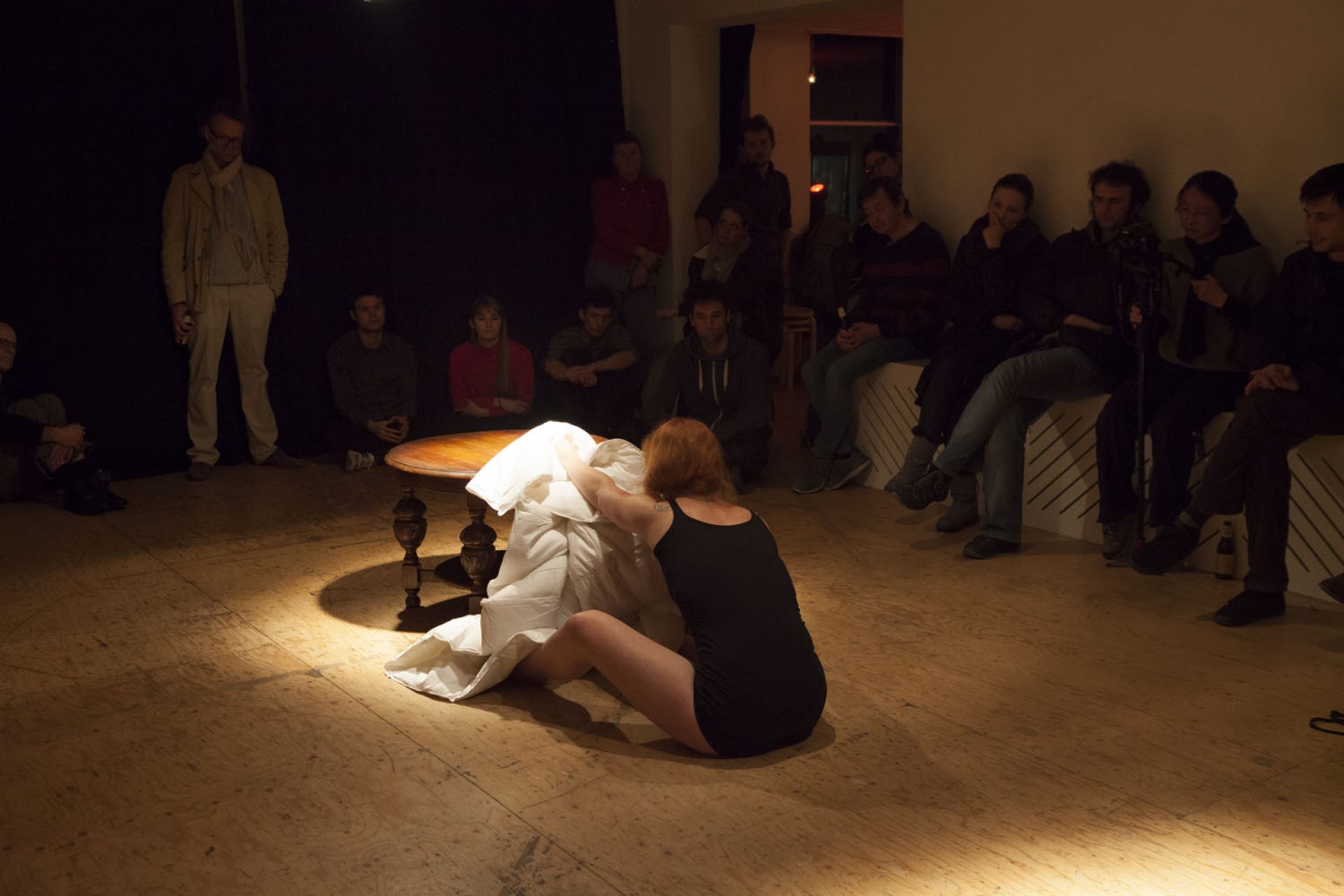 Woman with Lipstick and Blanket